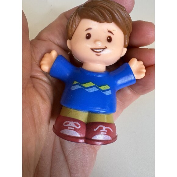 Fisher Price Little People Boy Jack 2016 Mattel Brown Hair Blue Shirt Big FHF34 - Picture 5 of 9